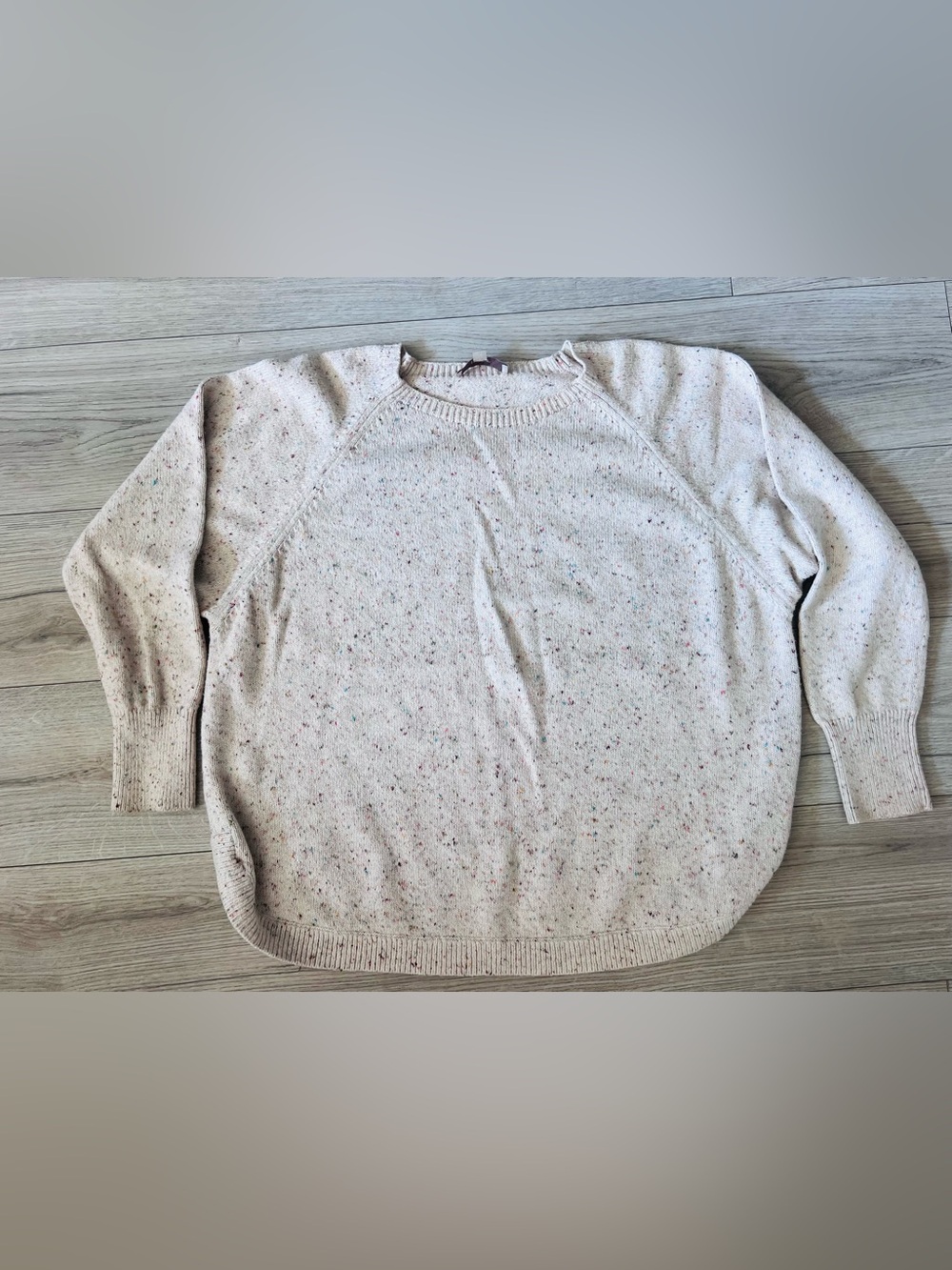 LOFT Cream Speckled Sweater Women XL